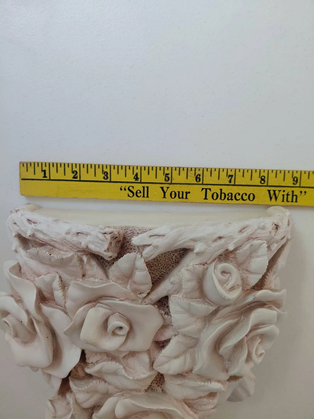 Decorative Heart Wall Shelf with Sculpted Roses in Light Pink Victorian Cottage